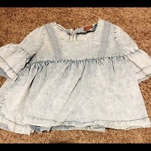 denim BABYDOLL BLOUSE